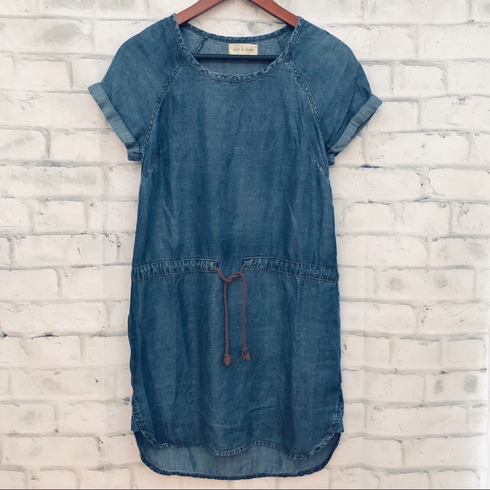 Anthropologie Cloth and Stone Chambray Dress Small